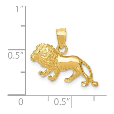 14K Yellow Gold Diamond-Cut Lion Pendant – view 5