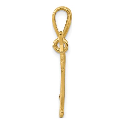 14K Yellow Gold Textured Welsh Corgi Pendant – view 3