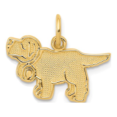 14K Yellow Gold Saint Bernard Dog Charm