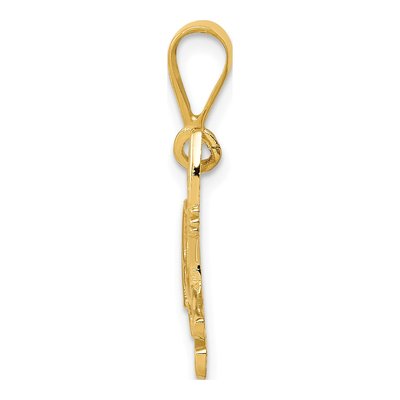 14K Yellow Gold Textured Pit Bull Dog Pendant – view 3