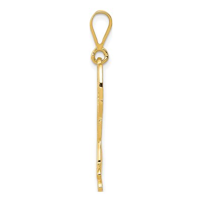 14K Yellow Gold Textured German Shepherd Pendant – view 3