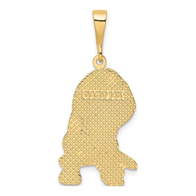14K Yellow Gold Textured Beagle Dog Pendant – view 4