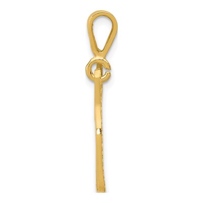 14K Yellow Gold Textured Jack Russell Terrier Pendant – view 3