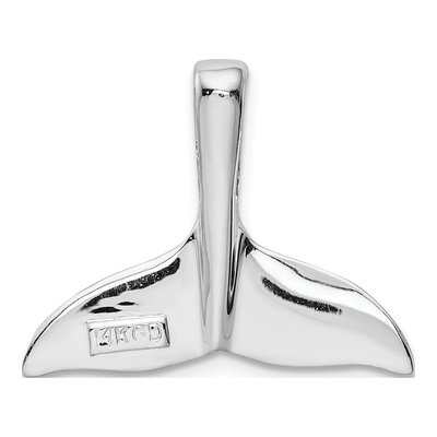 14K White Gold Whale Tail Slide Pendant – view 4