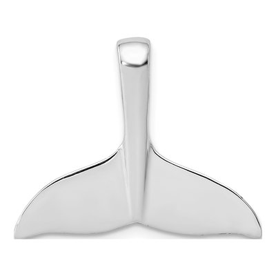 14K White Gold Whale Tail Slide Pendant