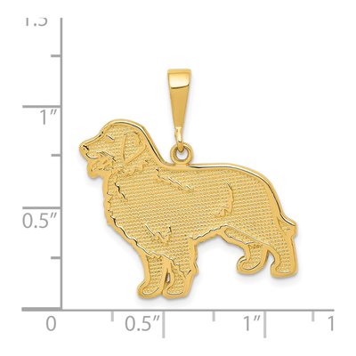 14K Yellow Gold Golden Retriever Dog Pendant – view 5