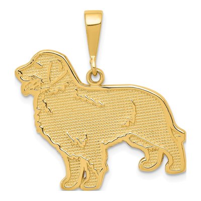 14K Yellow Gold Golden Retriever Dog Pendant
