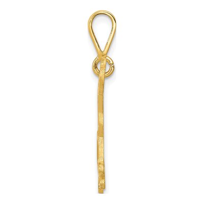 14K Yellow Gold Textured Labrador Dog Pendant – view 3