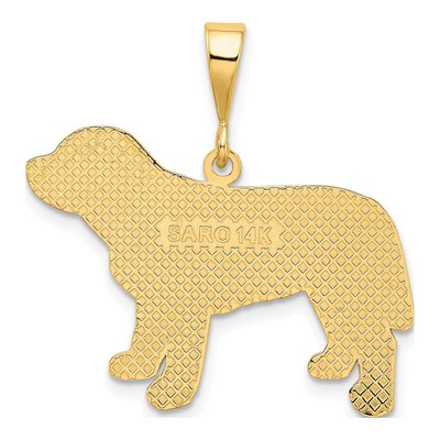14K Yellow Gold Textured Labrador Dog Pendant – view 4