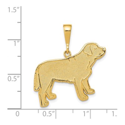 14K Yellow Gold Textured Labrador Dog Pendant – view 5