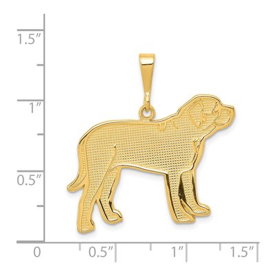 14K Yellow Gold Textured Mastiff Dog Pendant – view 5