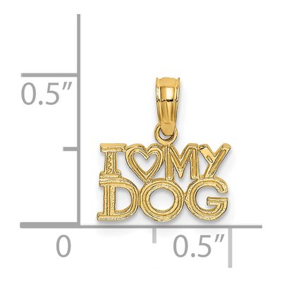 14K Yellow Gold I Heart My Dog Charm – view 4