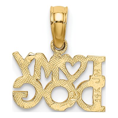 14K Yellow Gold I Heart My Dog Charm – view 5