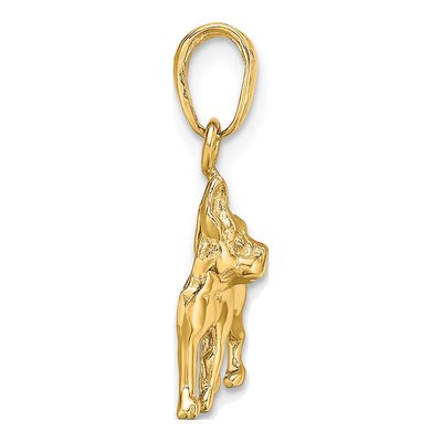 14K Yellow Gold Boston Terrier Dog Pendant – view 3