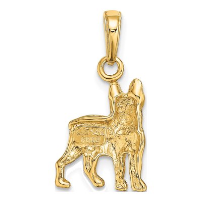 14K Yellow Gold Boston Terrier Dog Pendant – view 5