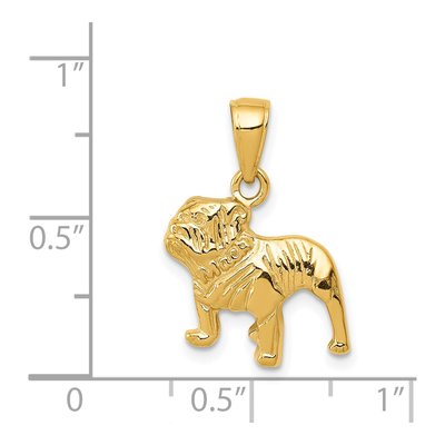 14K Yellow Gold Bulldog Pendant – view 5