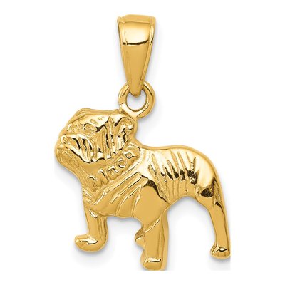 14K Yellow Gold Bulldog Pendant