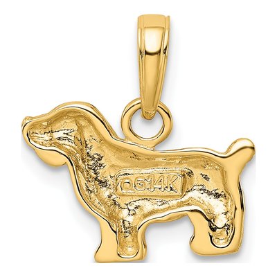 14K Yellow Gold Cocker Spaniel Dog Pendant – view 4