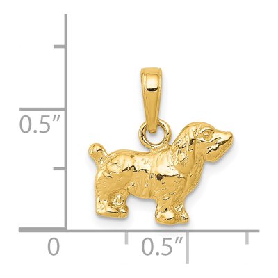 14K Yellow Gold Cocker Spaniel Dog Pendant – view 5