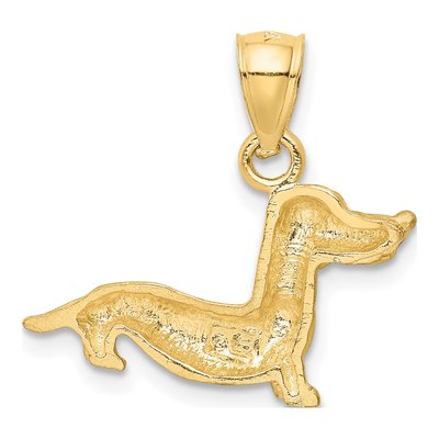 14K Yellow Gold Dachshund Dog Pendant – view 4