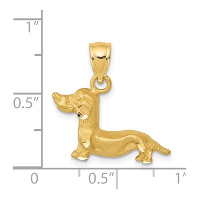 14K Yellow Gold Dachshund Dog Pendant – view 5