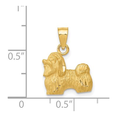 14K Yellow Gold Shih Tzu Dog Pendant – view 5