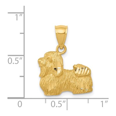 14K Yellow Gold Shih Tzu Dog Pendant – view 5