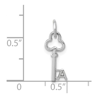 14K White Gold Key Letter A Charm – view 5