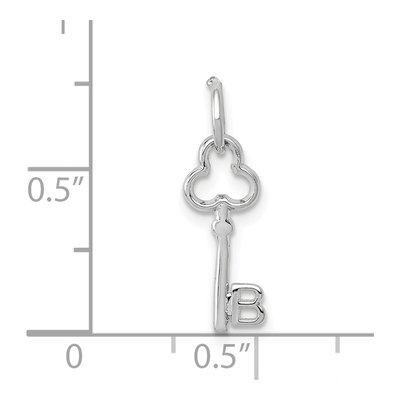 14K White Gold Key Letter B Pendant – view 5