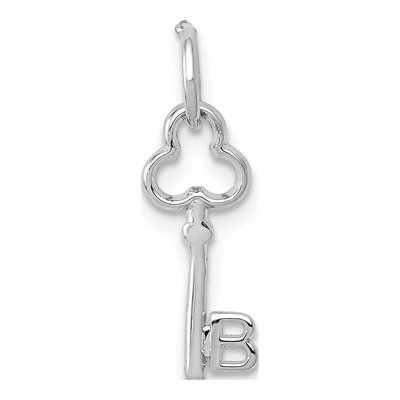 14K White Gold Key Letter B Pendant