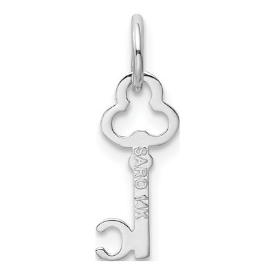 14K White Gold Key Letter C Charm – view 4