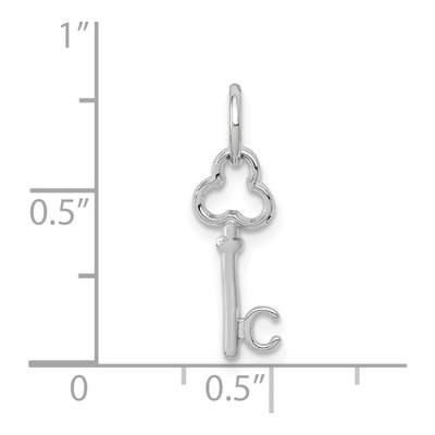 14K White Gold Key Letter C Charm – view 5