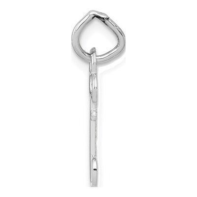 14K White Gold Key Letter D Charm – view 3