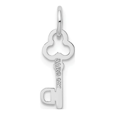 14K White Gold Key Letter D Charm – view 4