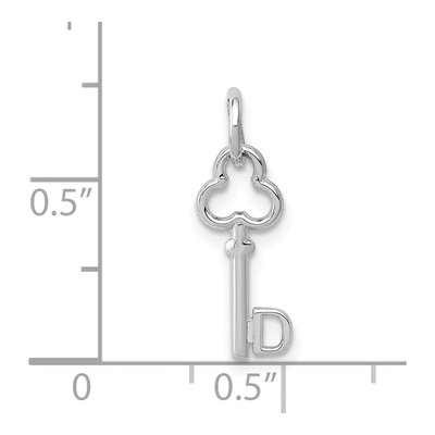 14K White Gold Key Letter D Charm – view 5