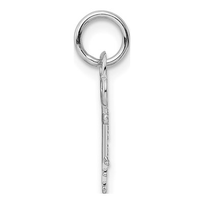 14K White Gold Key Letter E Charm – view 3