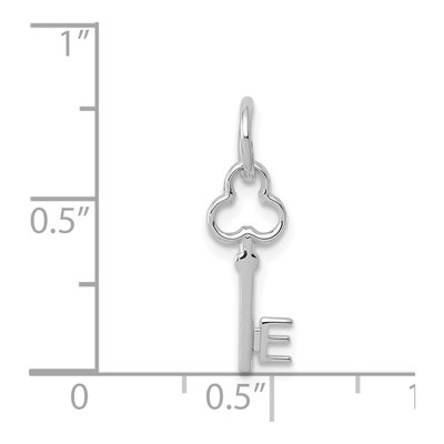 14K White Gold Key Letter E Charm – view 4