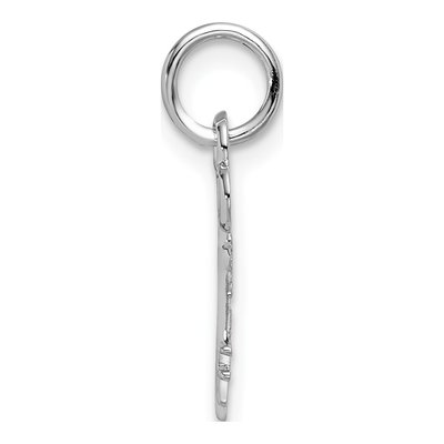 14K White Gold Key Letter F Pendant – view 3