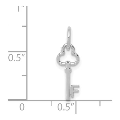14K White Gold Key Letter F Pendant – view 4