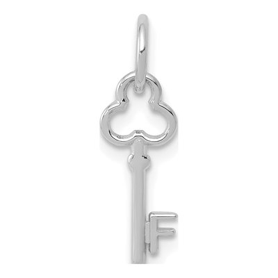 14K White Gold Key Letter F Pendant
