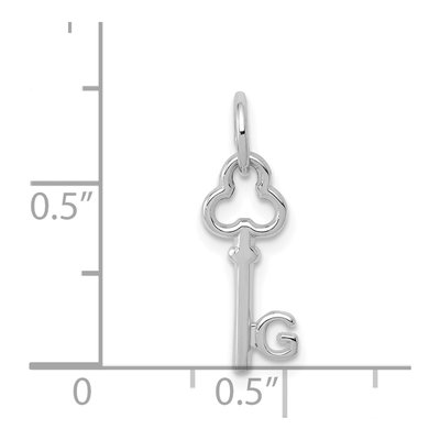 14K White Gold Key Letter G Pendant – view 4