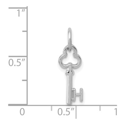 14K White Gold Key Letter H Charm – view 4