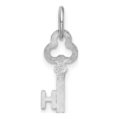 14K White Gold Key Letter H Charm – view 5