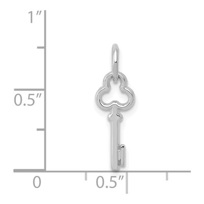 14K White Gold Key Letter I Initial Charm – view 4