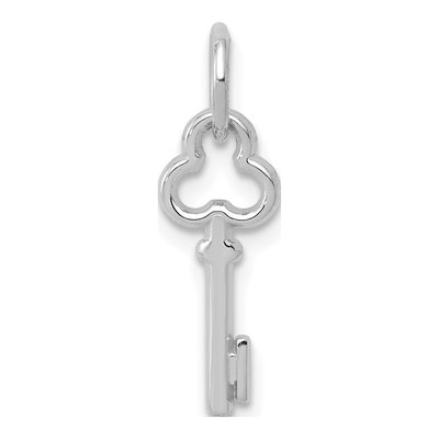 14K White Gold Key Letter I Initial Charm