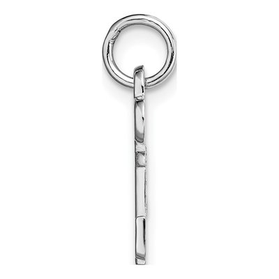 14K White Gold Key Letter J Charm – view 3