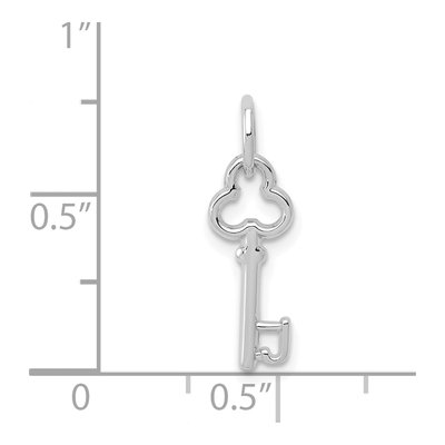 14K White Gold Key Letter J Charm – view 4
