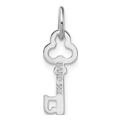 14K White Gold Key Letter J Charm – view 5