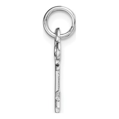 14K White Gold Key Letter K Charm – view 3