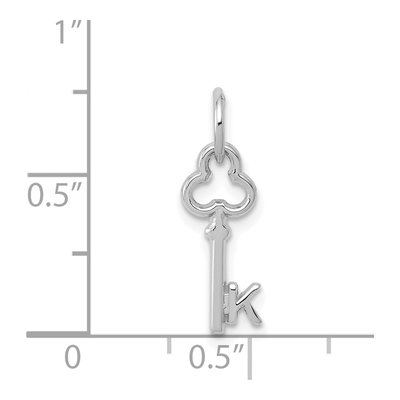 14K White Gold Key Letter K Charm – view 4